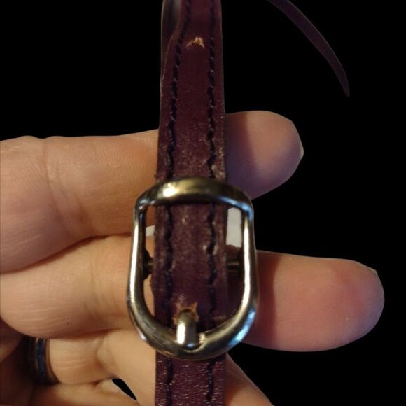 VERA Pelle Italian Leather Handbag Crossbody Burgundy Adjustable Strap - Picture 5 of 11